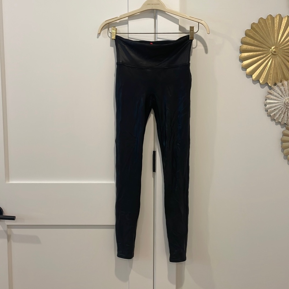 Black Spanx Leather Leggings